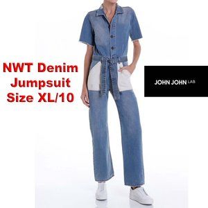 RARE New XL John John Lab Ladies Denim Jumpsuit